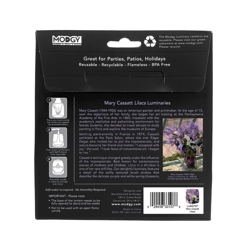 Luminary Lantern - Mary Cassatt Lilacs
