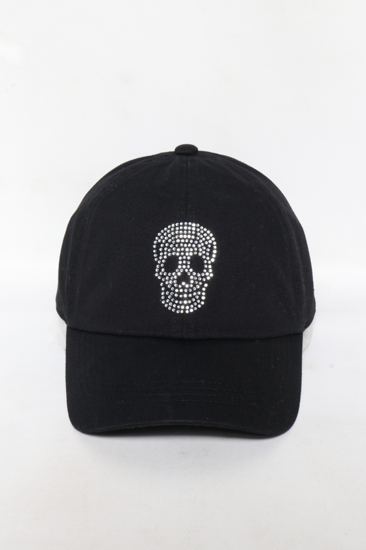 Bling Skull Halloween Baseball Cap