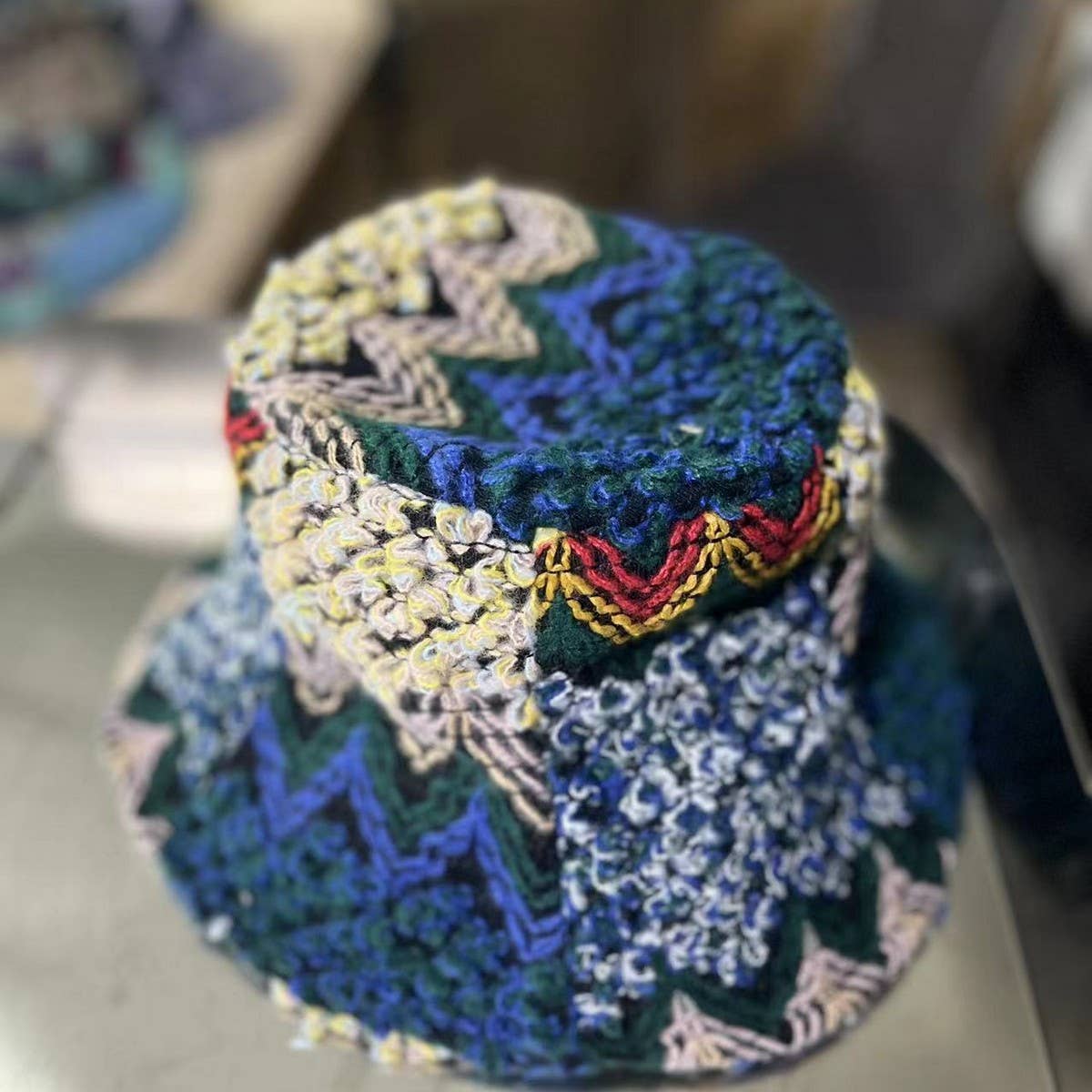 Ethnic retro bucket hat