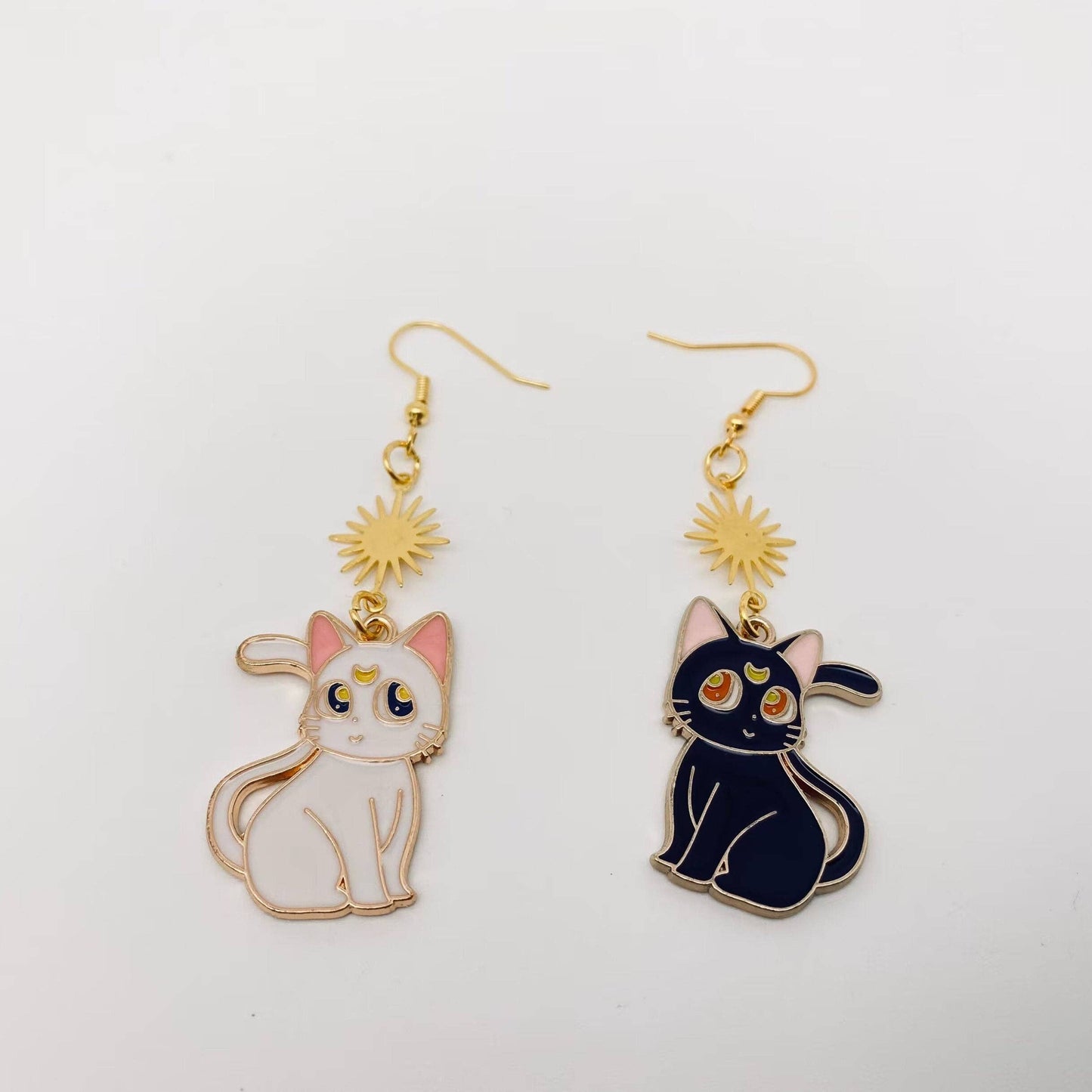 Cartoon Moon Cat Earrings