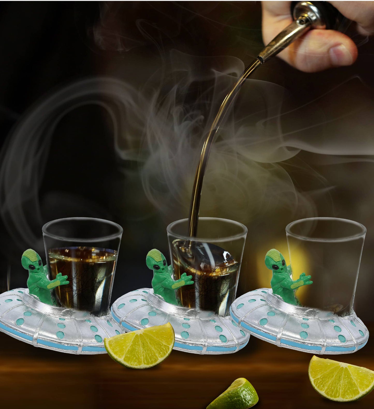 Alien crash shot glass