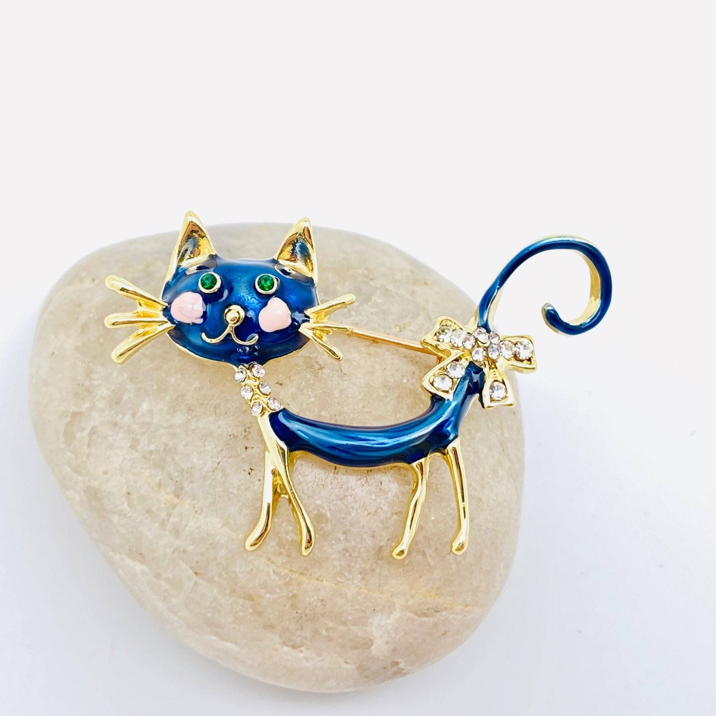 Enamel Cat Brooch | Pin for Clothes