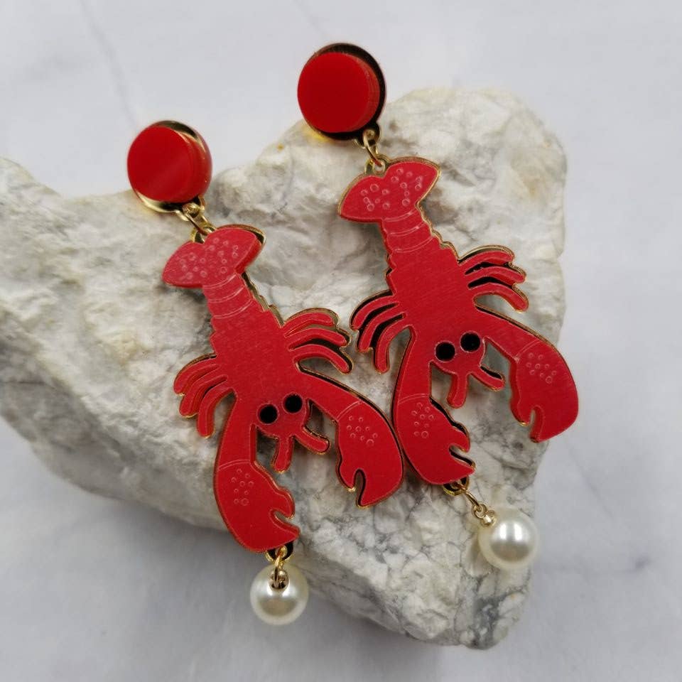 Red Lobster Acrylic Earrings