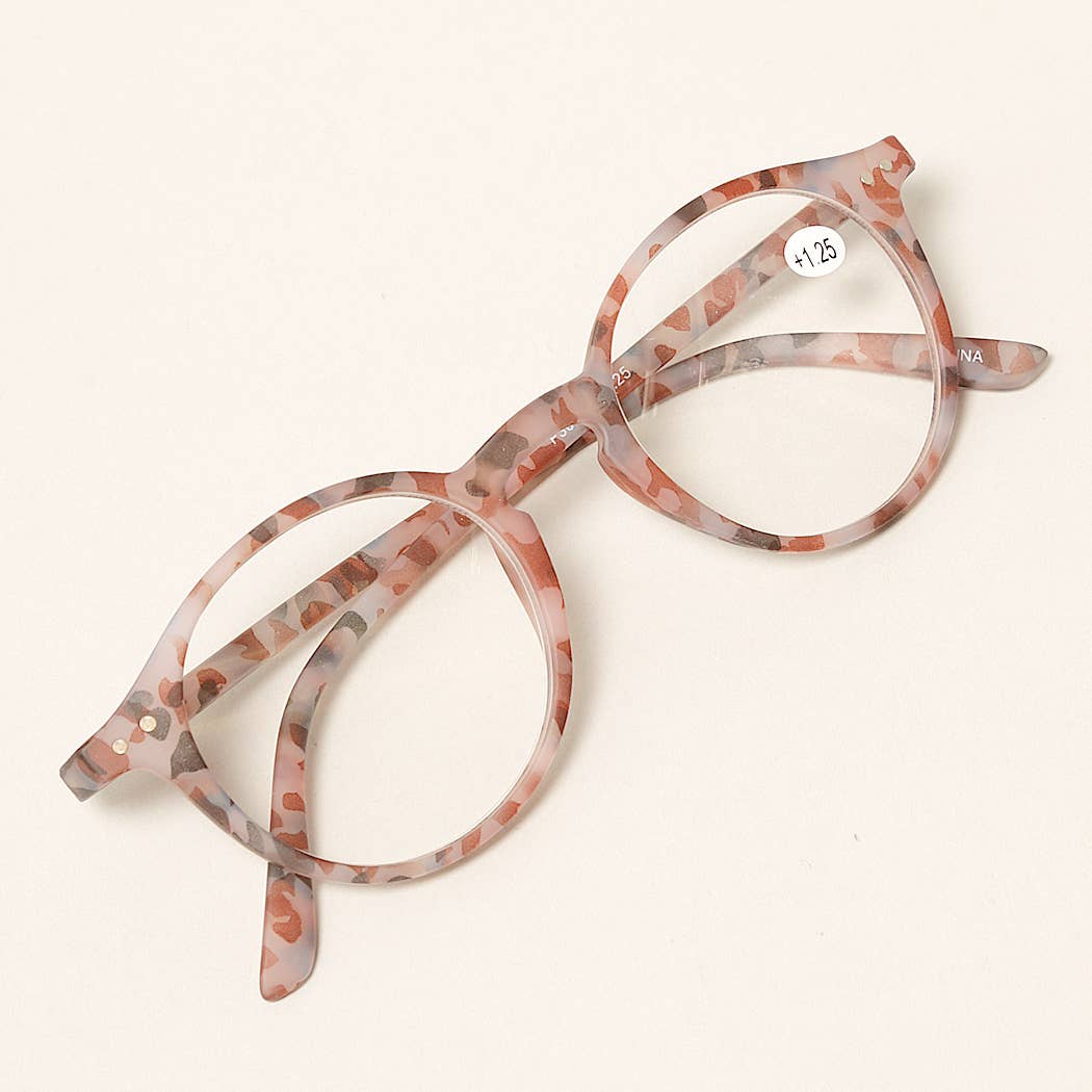 Unisex Camo Pattern Round Reading Glasses