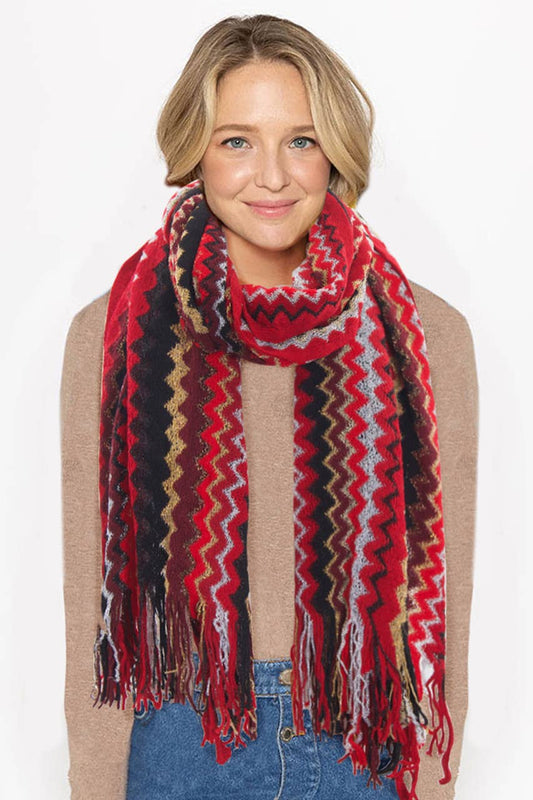 Zig Zag Pattern Scarf-Mkas4220