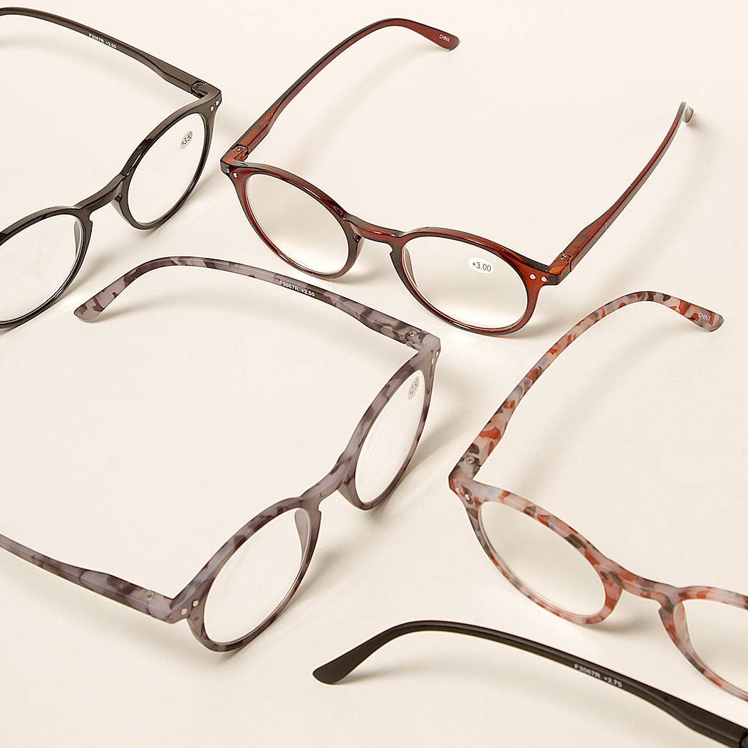 Unisex Camo Pattern Round Reading Glasses