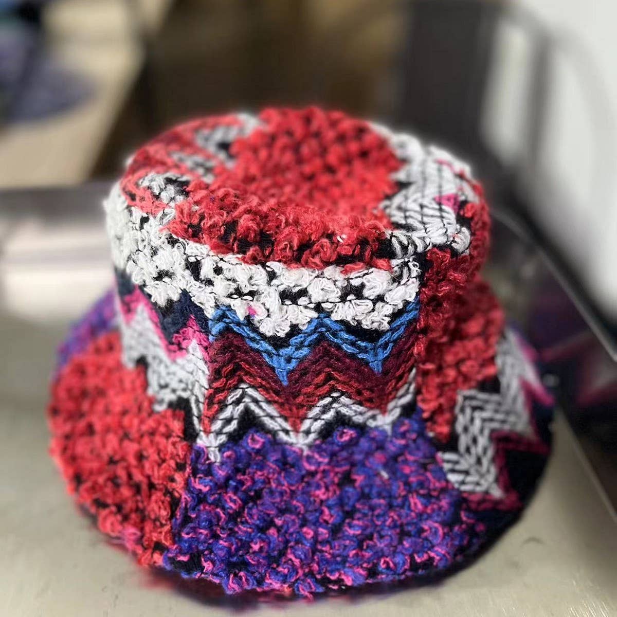 Ethnic retro bucket hat