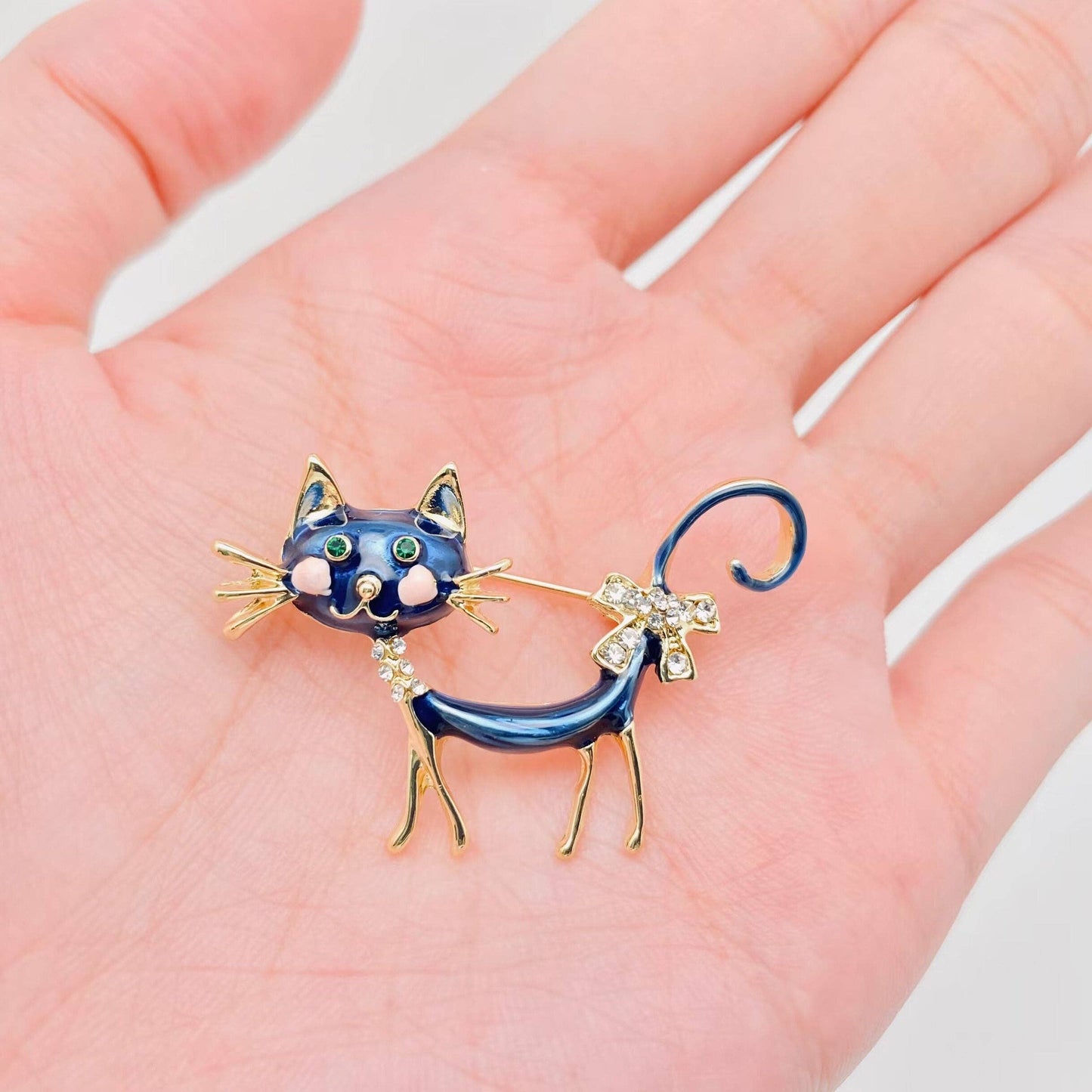 Enamel Cat Brooch | Pin for Clothes