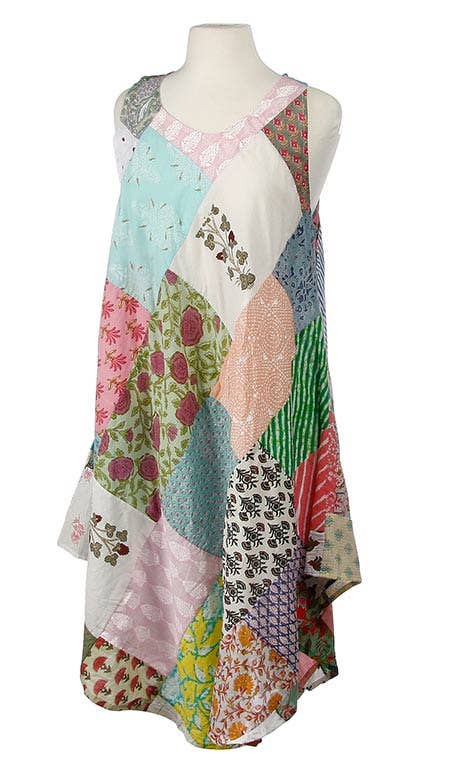 Sleeveless Patchwork Dress, Assorted Designs