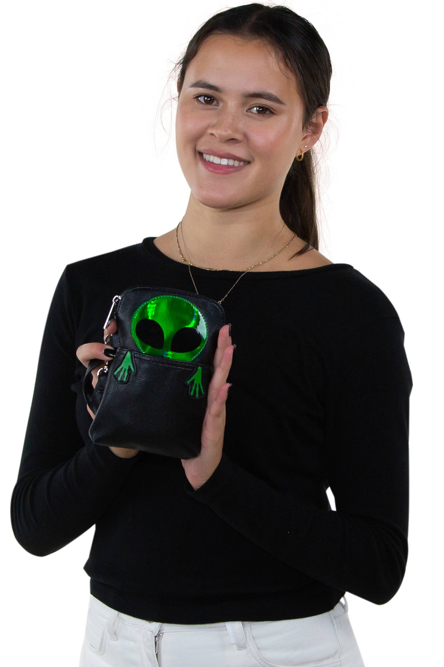 Peeking Alien Crossbody Pouch