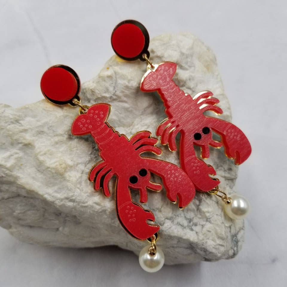 Red Lobster Acrylic Earrings