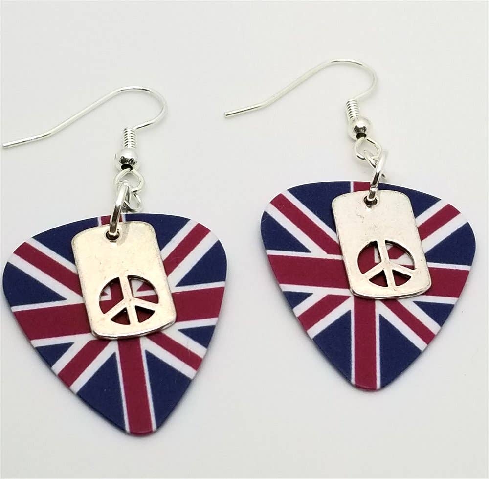 Small Peace Sign Cut Out Charm Earrings