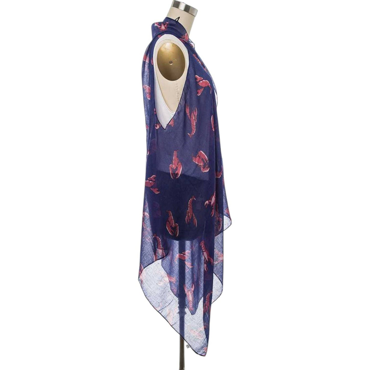 Lobster Printed Light Weight Long Vest
