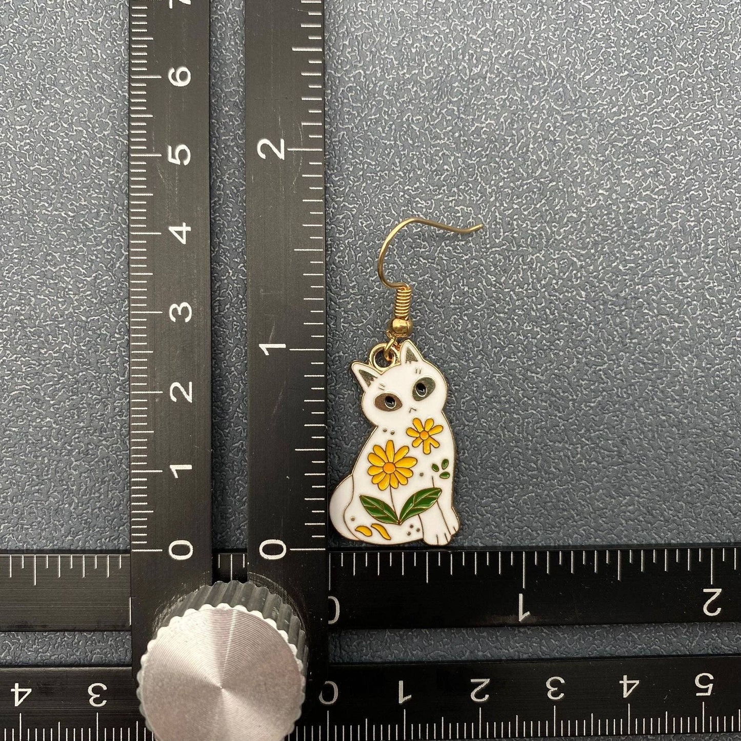 Multi Style Enamel Flower & Magic Cat Dangle Earrings