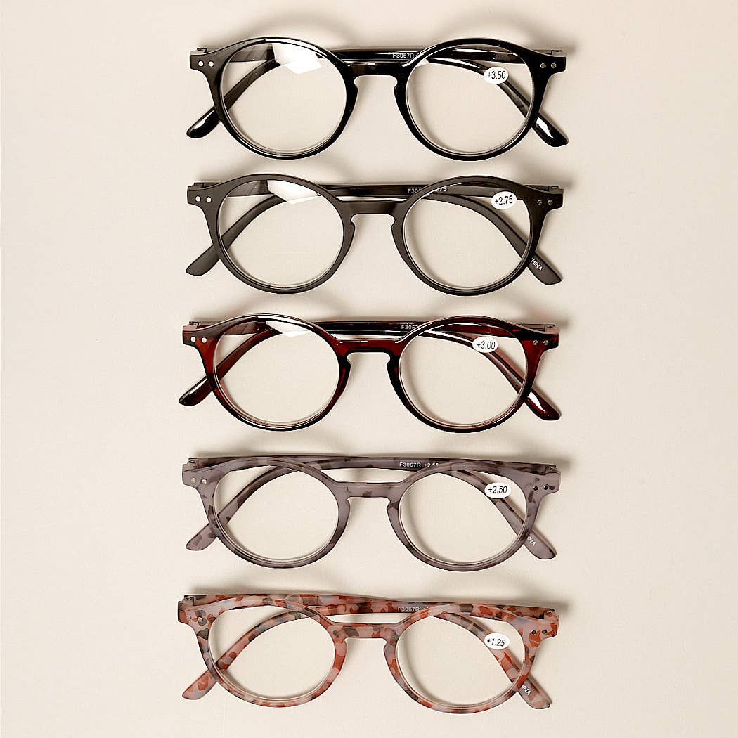 Unisex Camo Pattern Round Reading Glasses