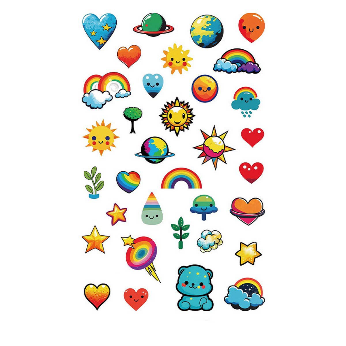 Whimsical Face Stickers –  Galaxy Tattoos