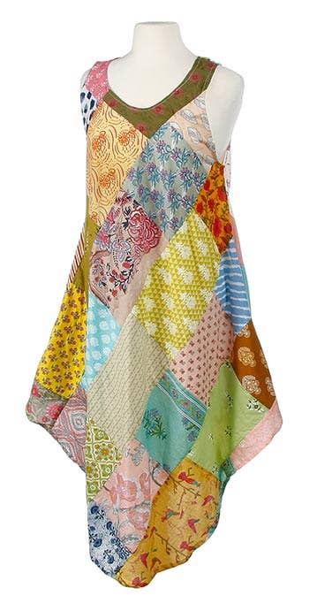 Sleeveless Patchwork Dress, Assorted Designs