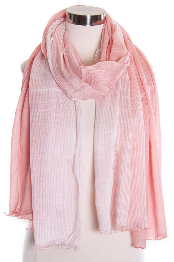 Two Tone Stripe Textured Oblong Scarf