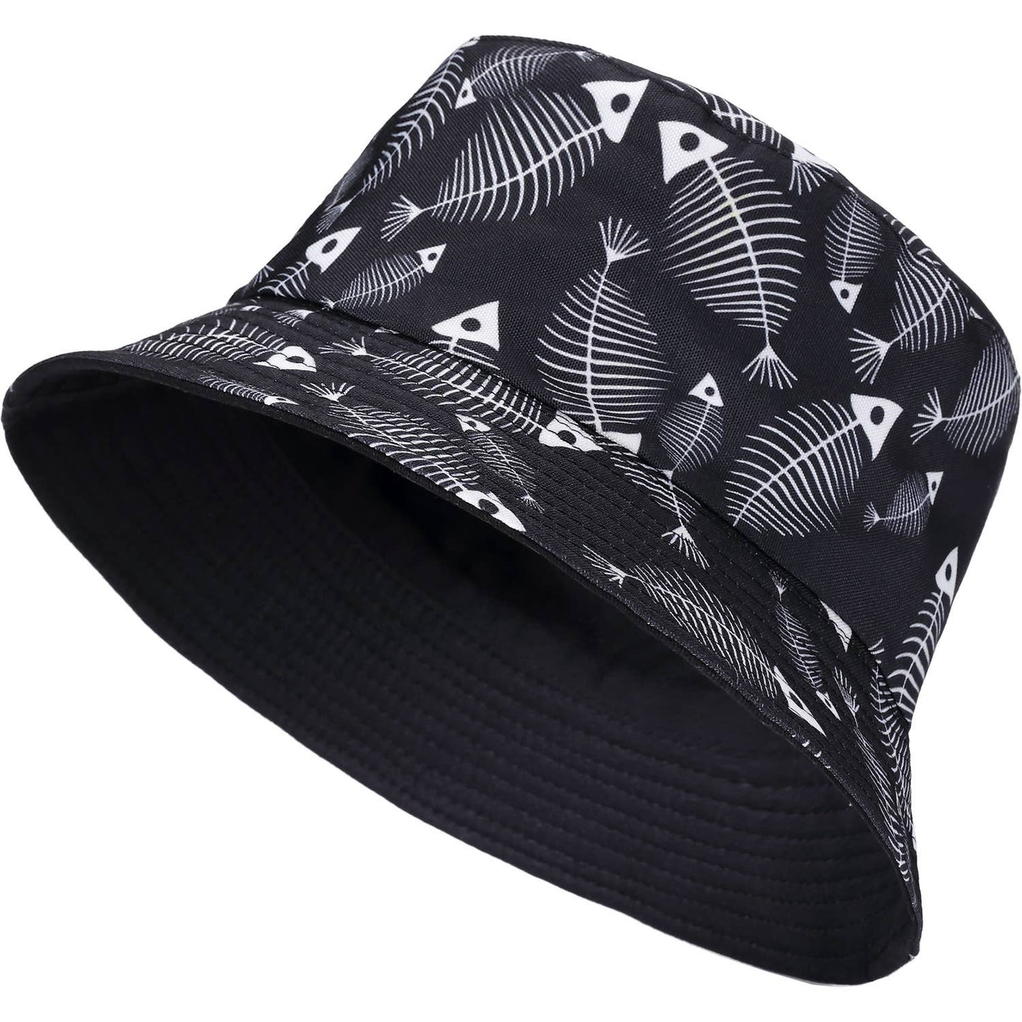 Fish bone bucket hat
