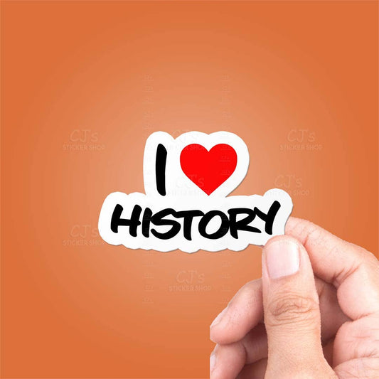 I Love History Sticker Vinyl Decal