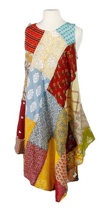 Sleeveless Patchwork Dress, Assorted Designs