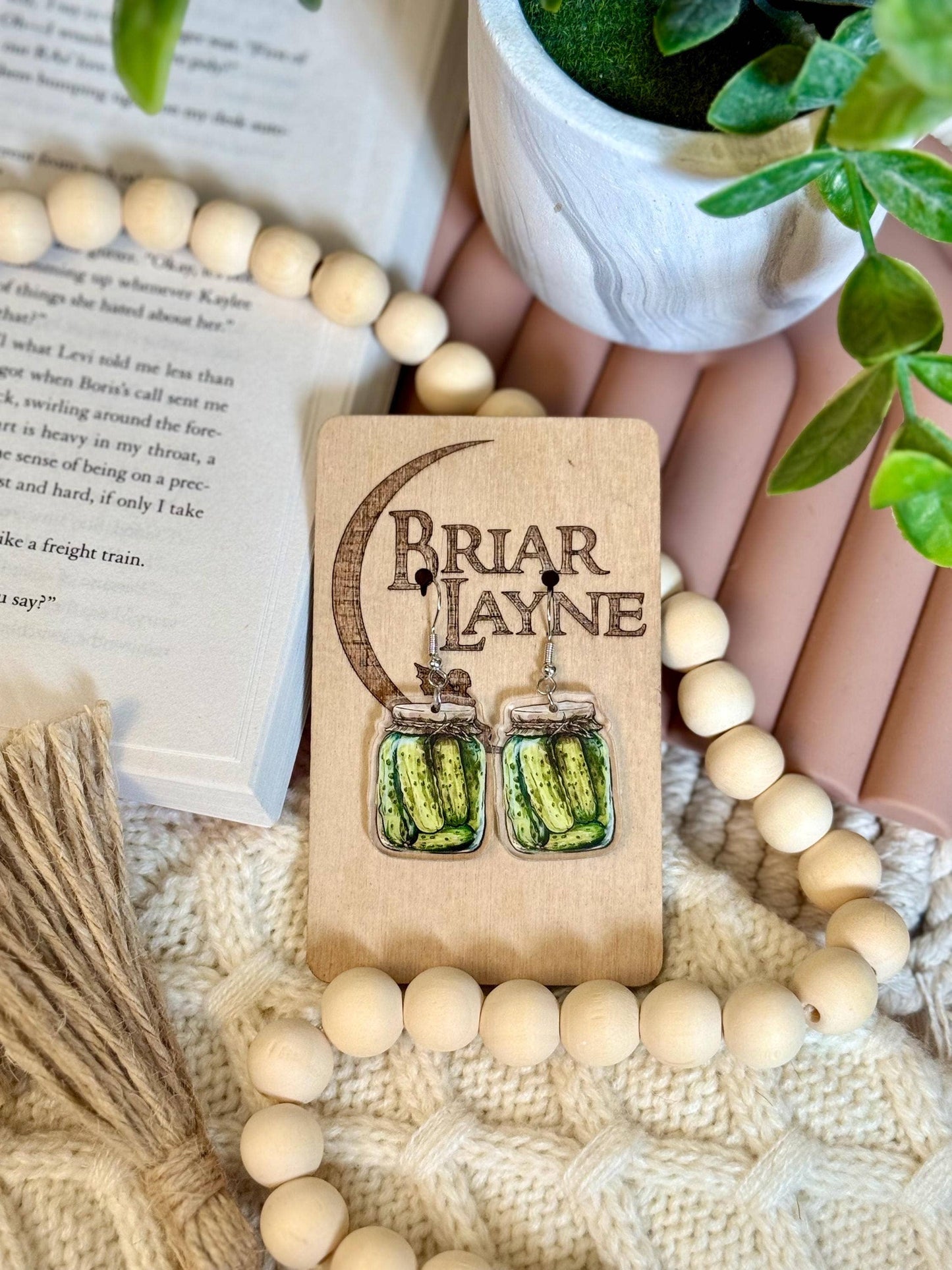 Pickle Themed Jar Earrings for Pickle Lovers