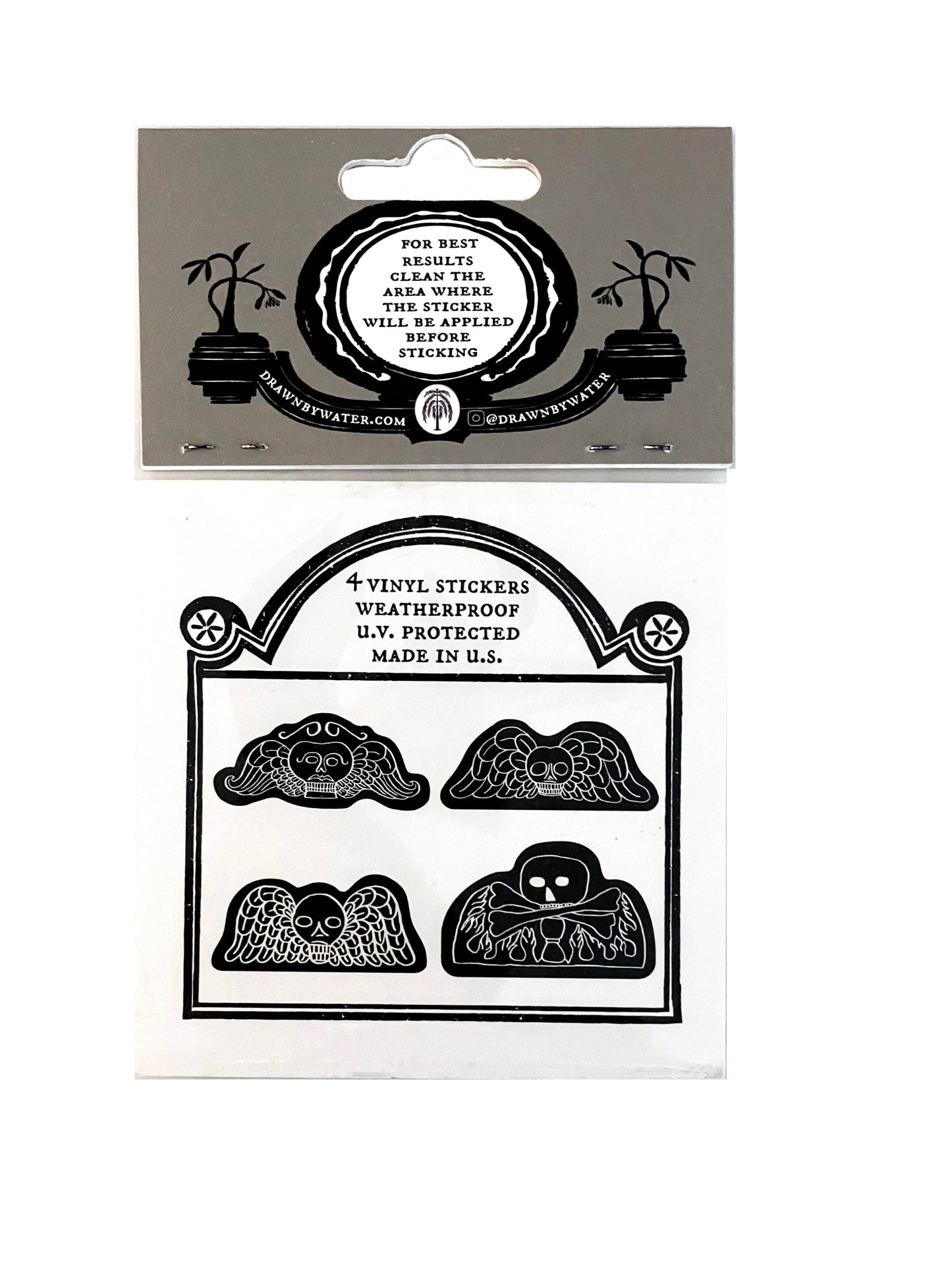 Momento Mori Deaths Head Vinyl Sticker- Set of 4