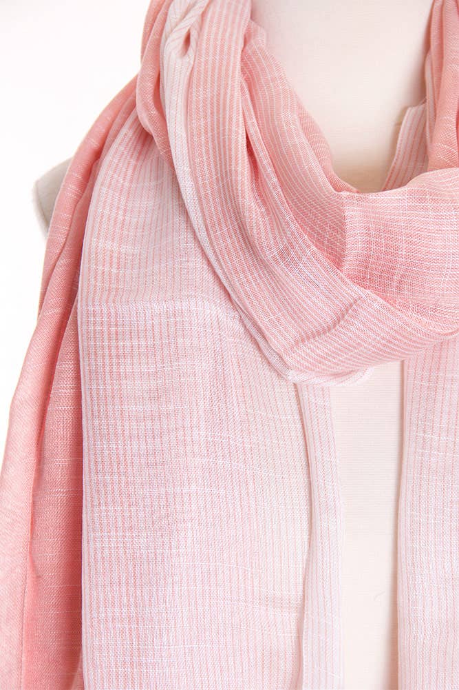 Two Tone Stripe Textured Oblong Scarf