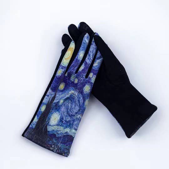 Trendy Oil Painting Motif Warm Gloves