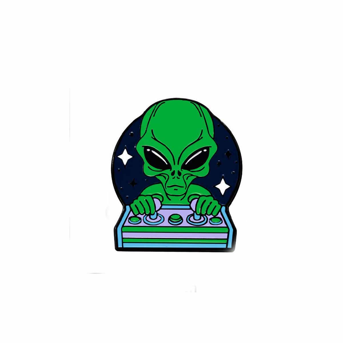 Alien spaceship brooch/pin