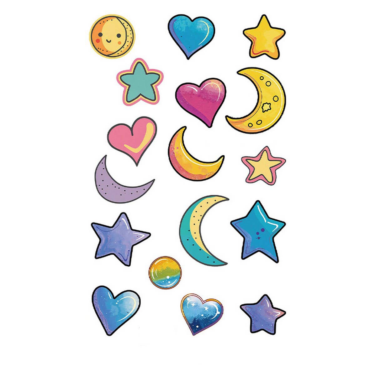 Whimsical Face Stickers –  Galaxy Tattoos