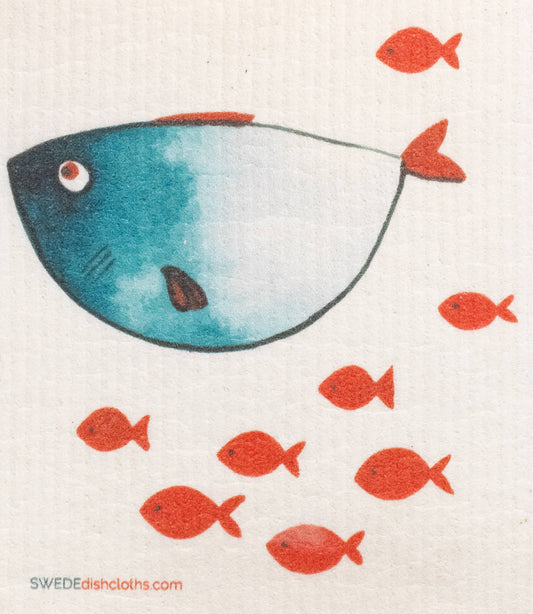 Swedish Dishcloth Blue Fish Momma