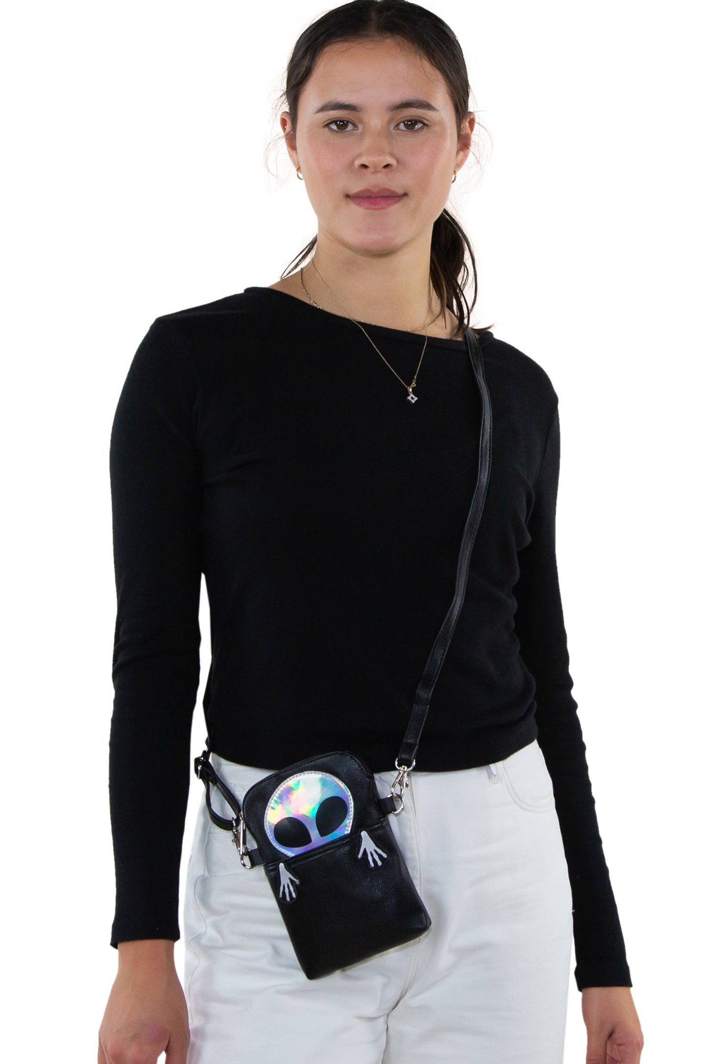 Peeking Alien Crossbody Pouch