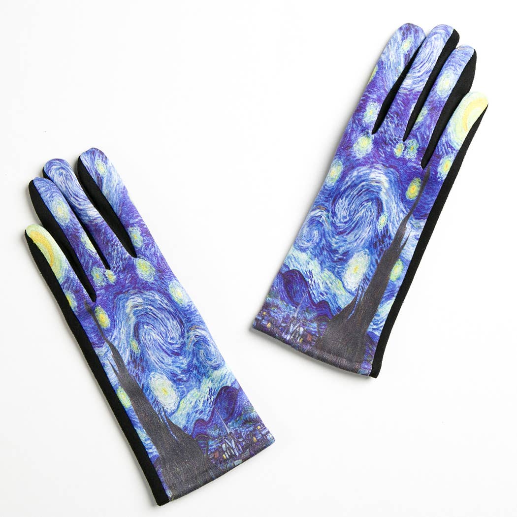 Women's Art Print Design Touch Gloves