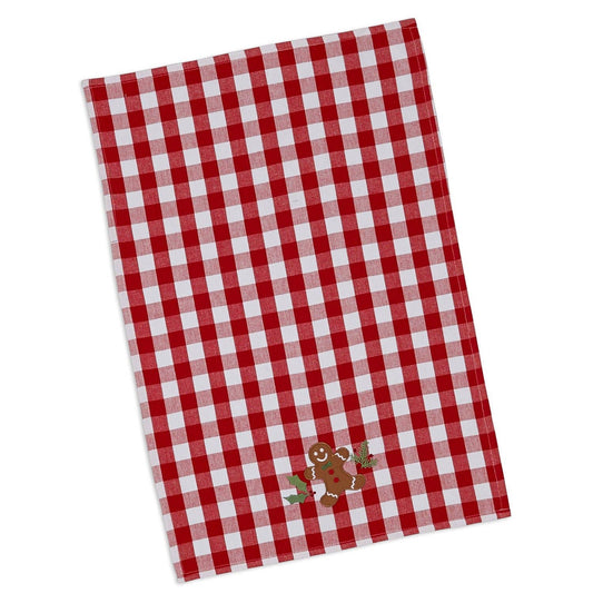 Gingerbread Man Embellished Dishtowel