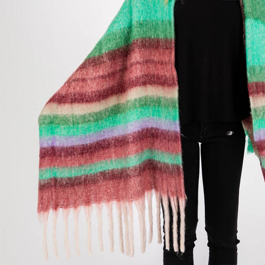 Brushed Multi Color Stripe Scarf