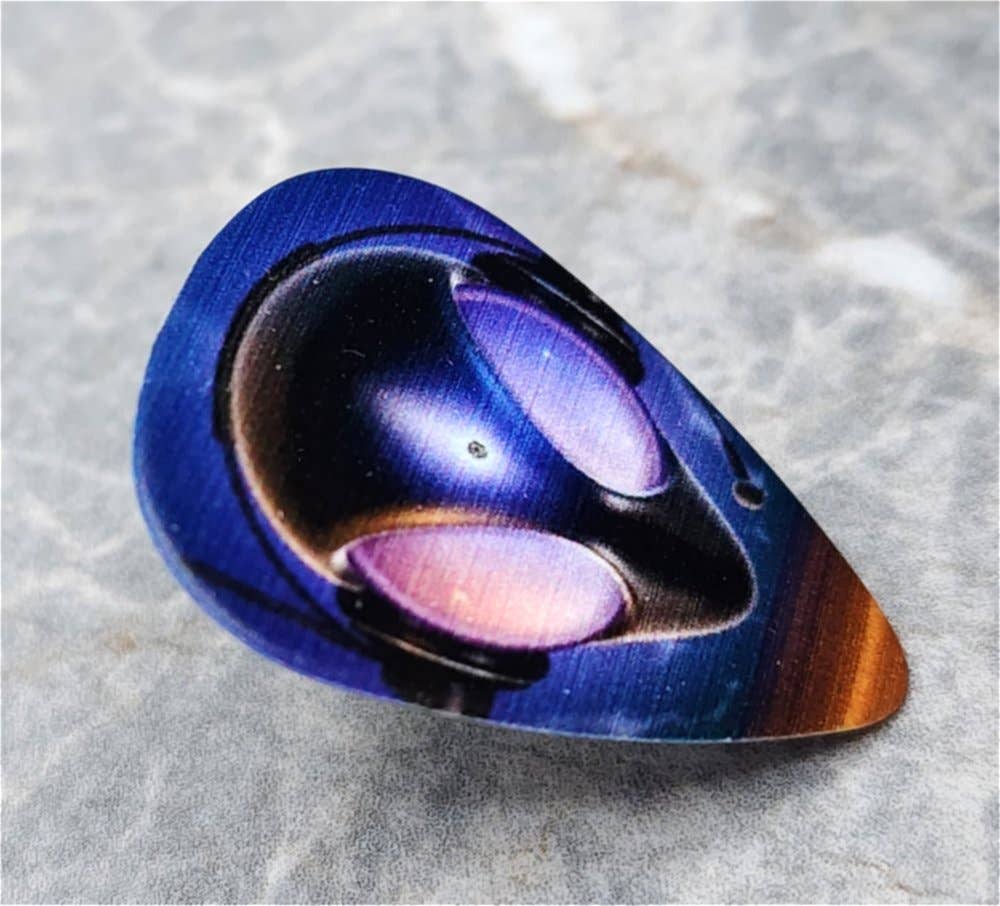 Alien with Headphones Guitar Pick Pin or Tie Tack