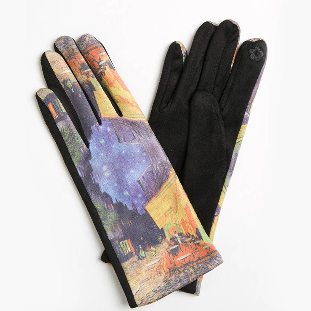 Women's Art Print Design Touch Gloves