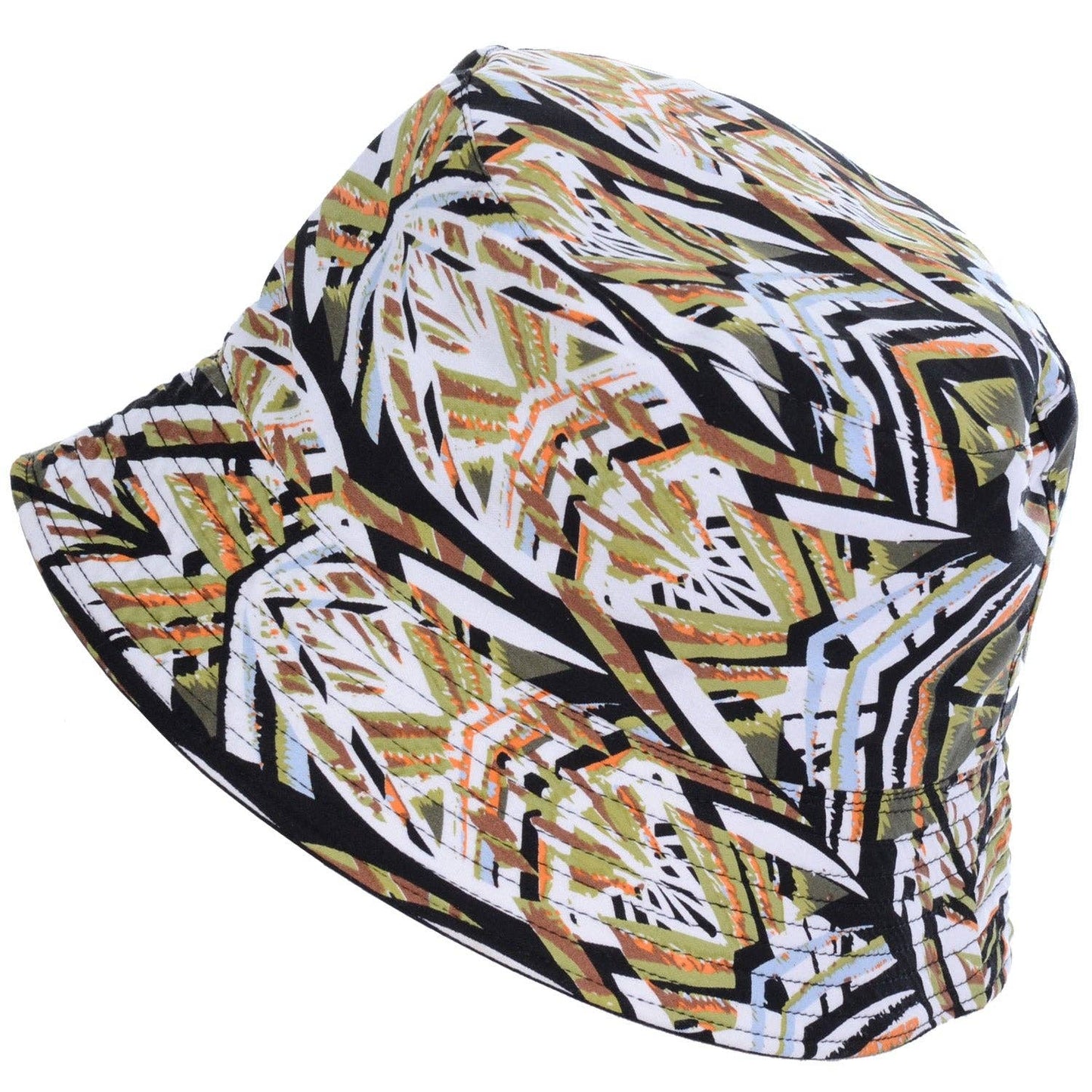 Olive abstract bucket hat