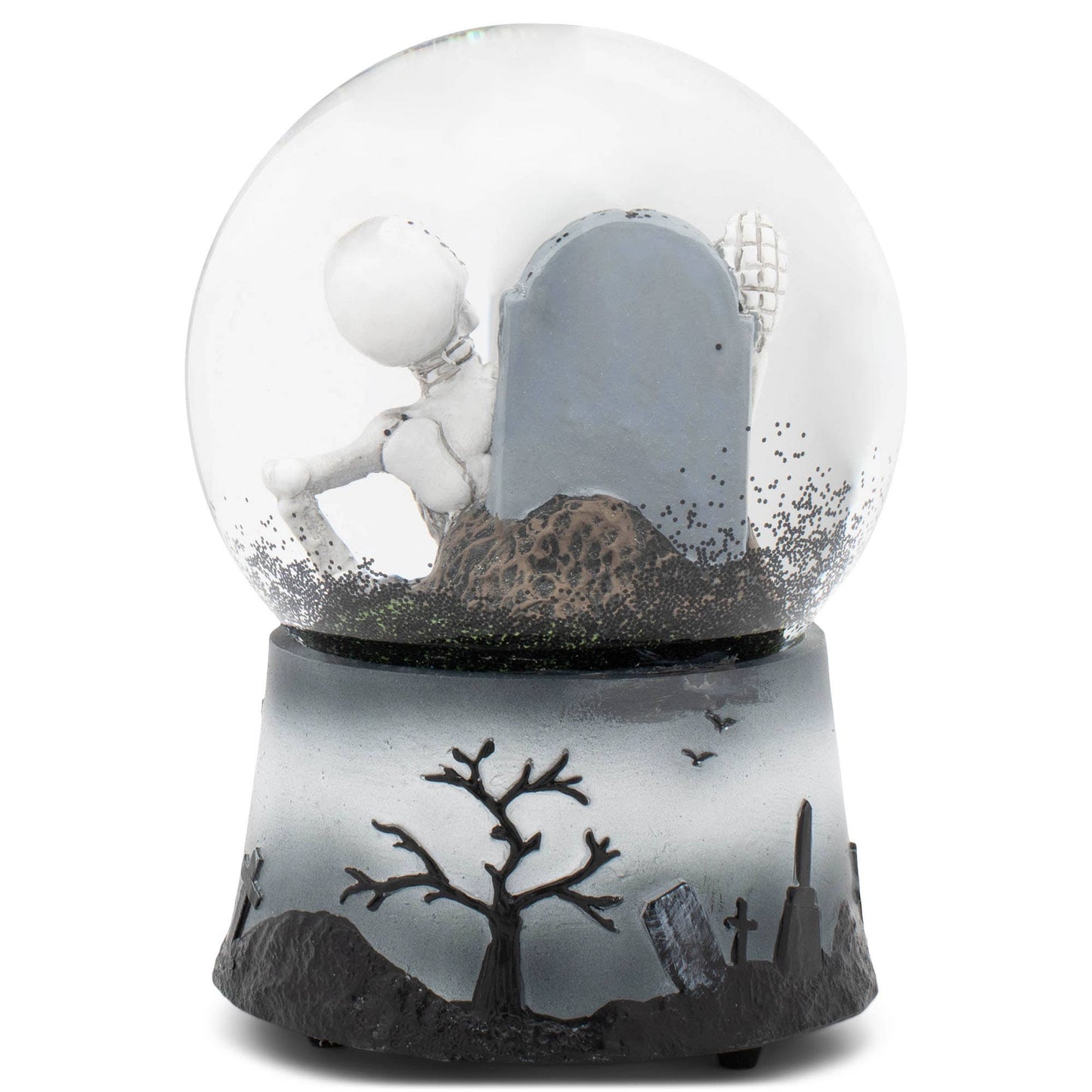 Graveyard Skeleton Musical Snow Globe