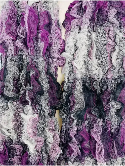 Ultra-Soft Bamboo Fiber Scarf--3D Textured-Stripe