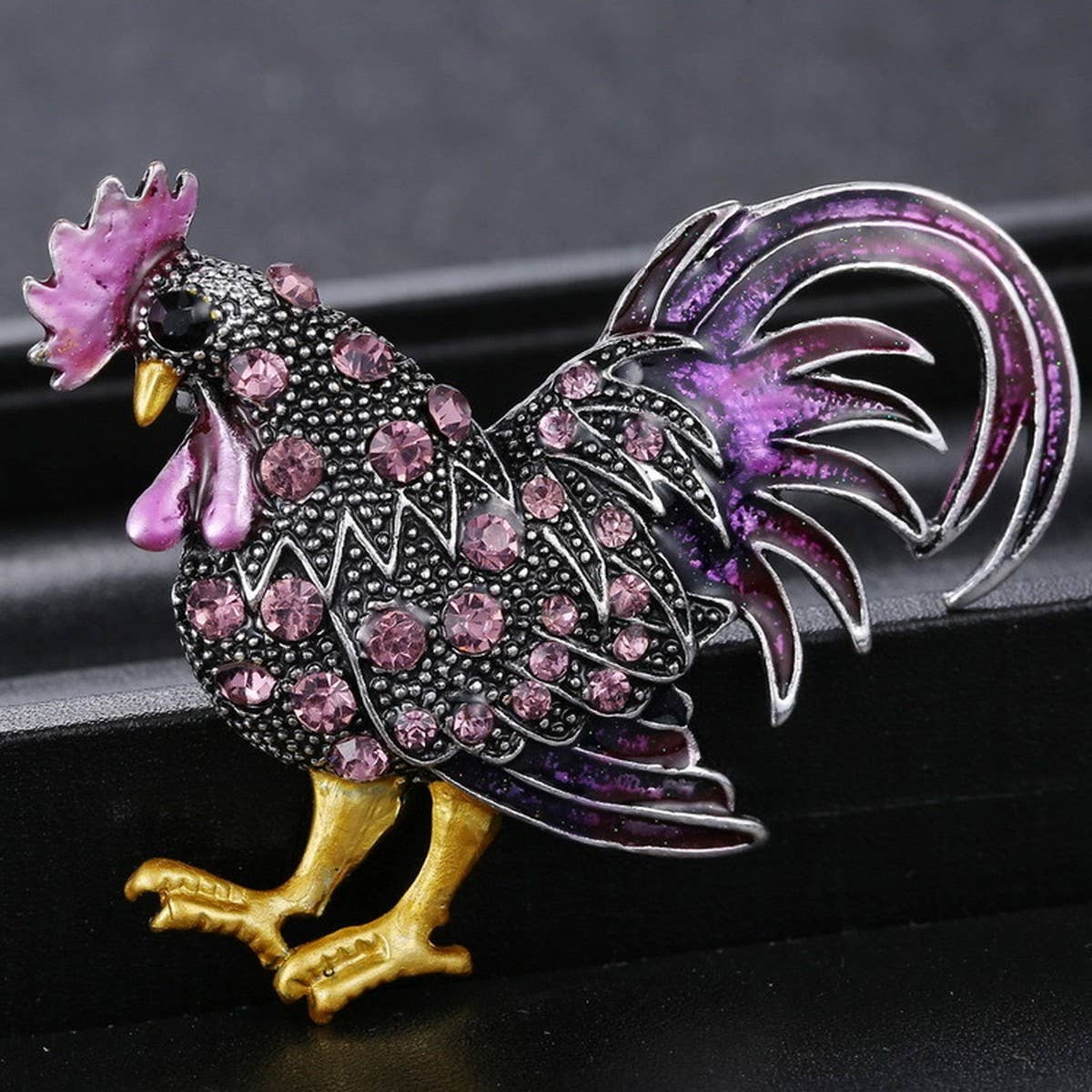 Rooster brooch