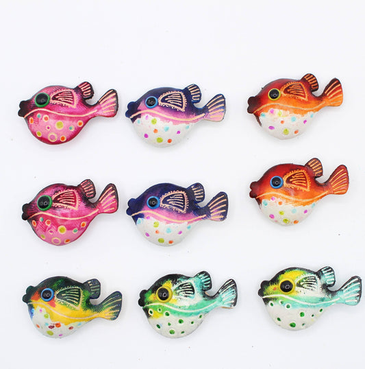 Handmade leather assorted magnet tropical fish