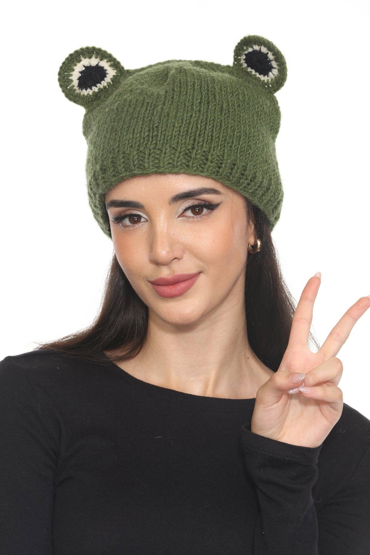 Frog Character Green Beanie