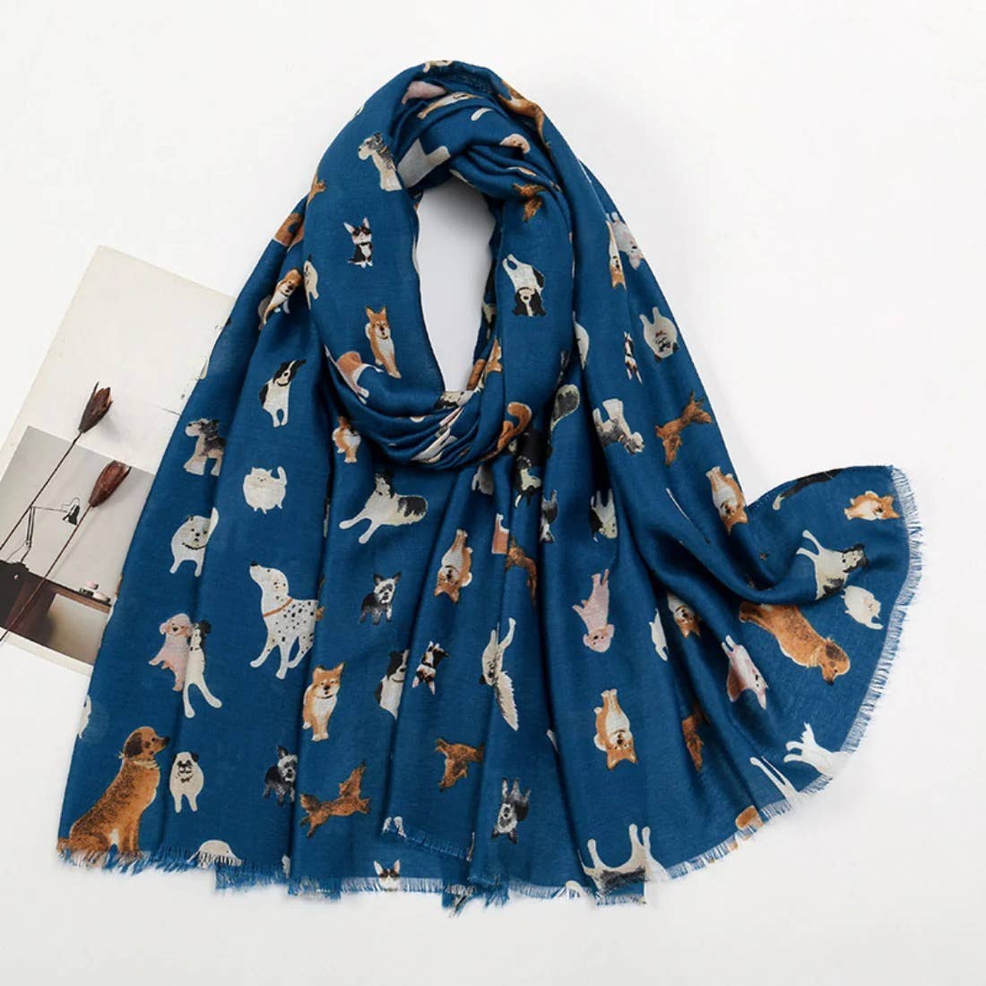 Cute Cartoon Dog Pattern Scarf