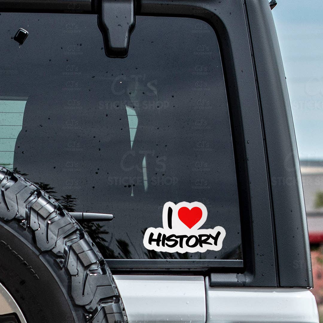I Love History Sticker Vinyl Decal