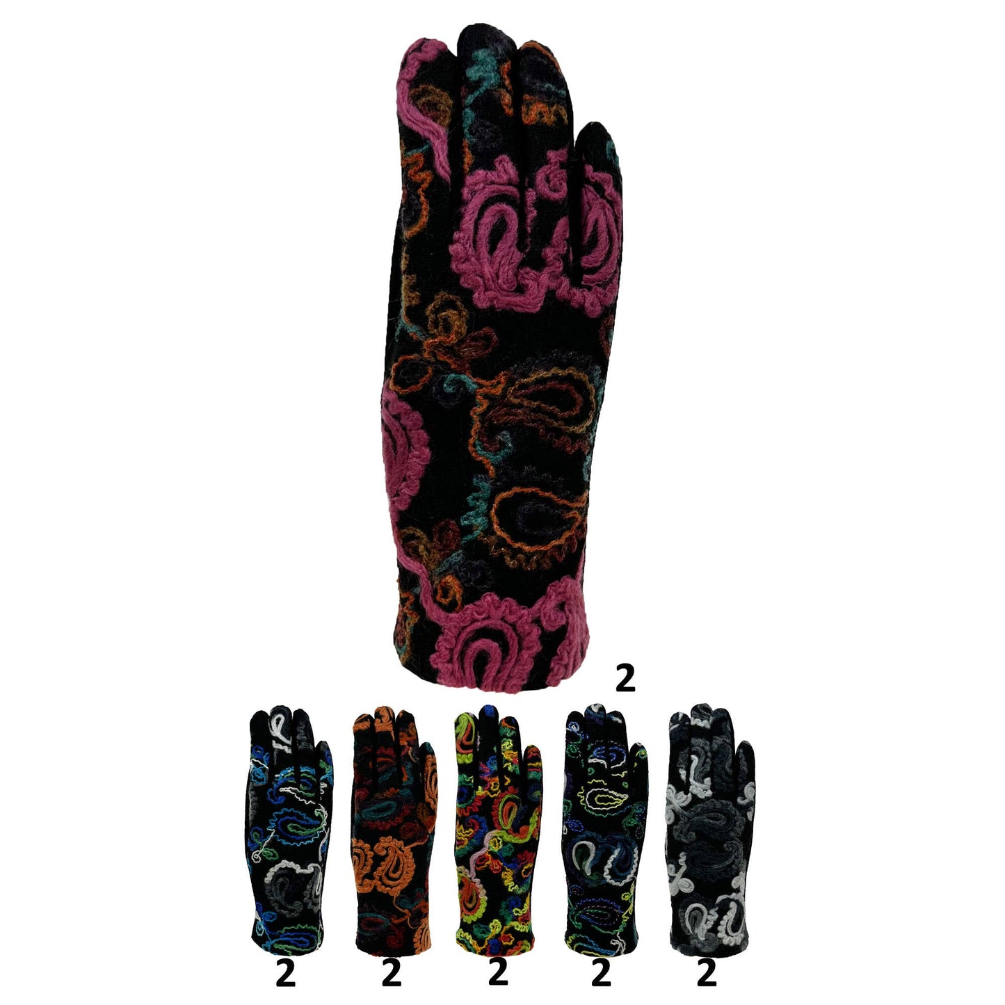 Women's embroidery pattern gloves