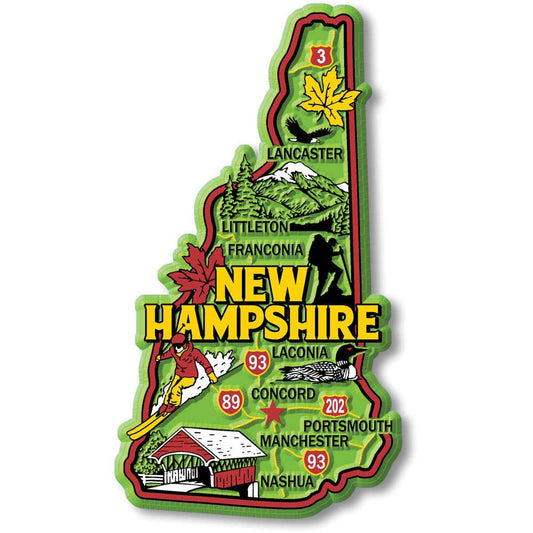 New Hampshire Colorful State Magnet Collectible Made in USA