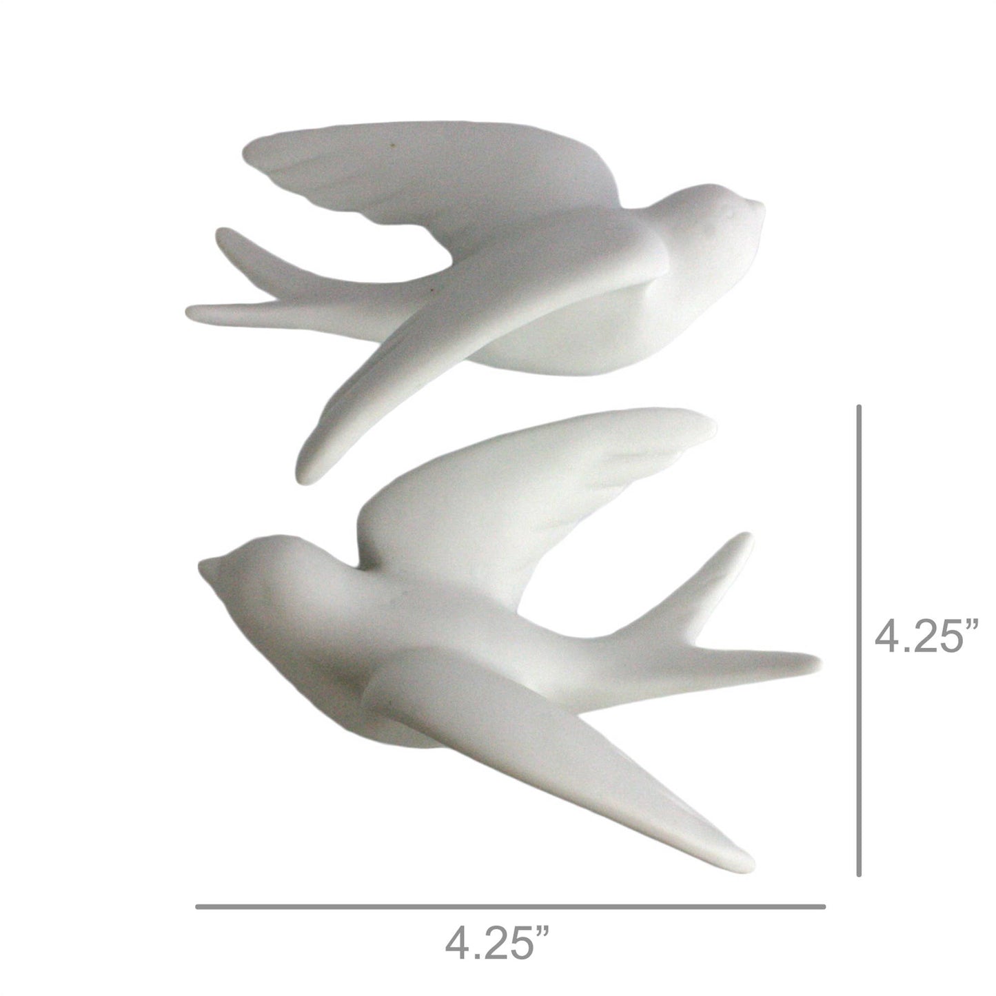 Ceramic Sparrows - Sm Pair - Left & Right - White