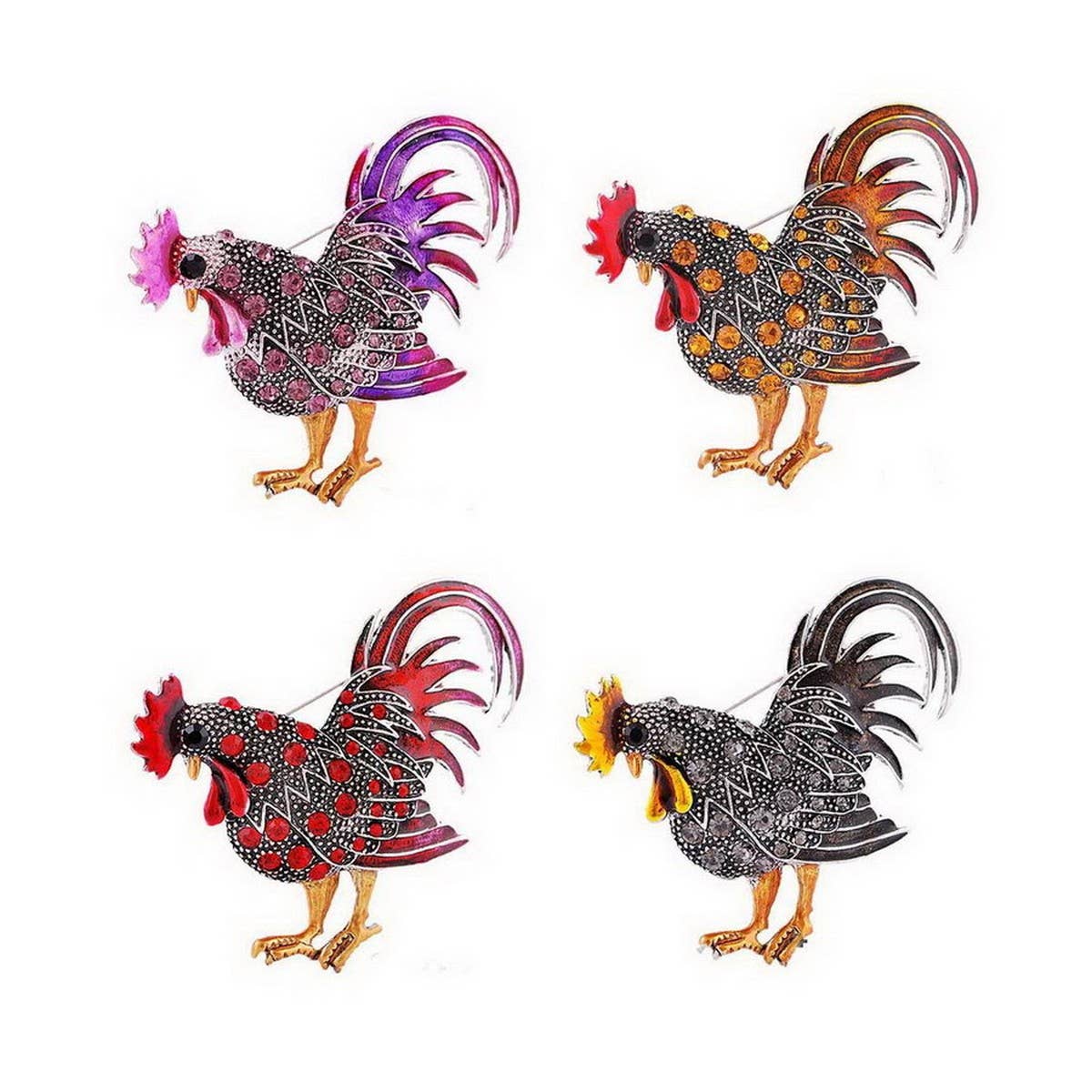 Rooster brooch